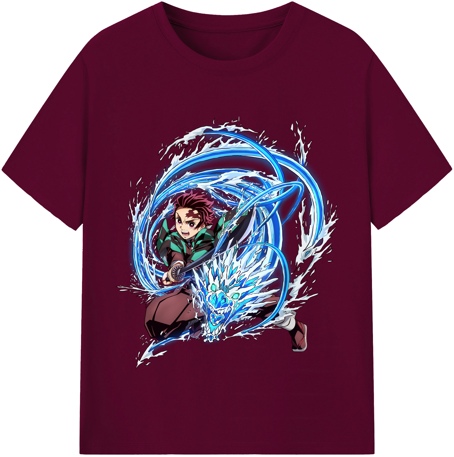 （画像用） 鬼滅の刃 竈門 炭治郎／かまど たんじろう Kamado Tanjirou レディースカジュアルプリントTシャツ（綿100％）